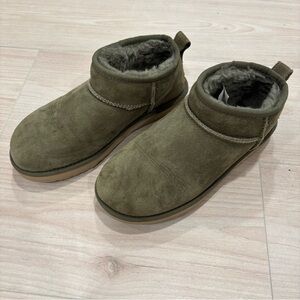 Viral UGG Women’s Classic Ultra Mini Boots‎ in color “Moss Green”